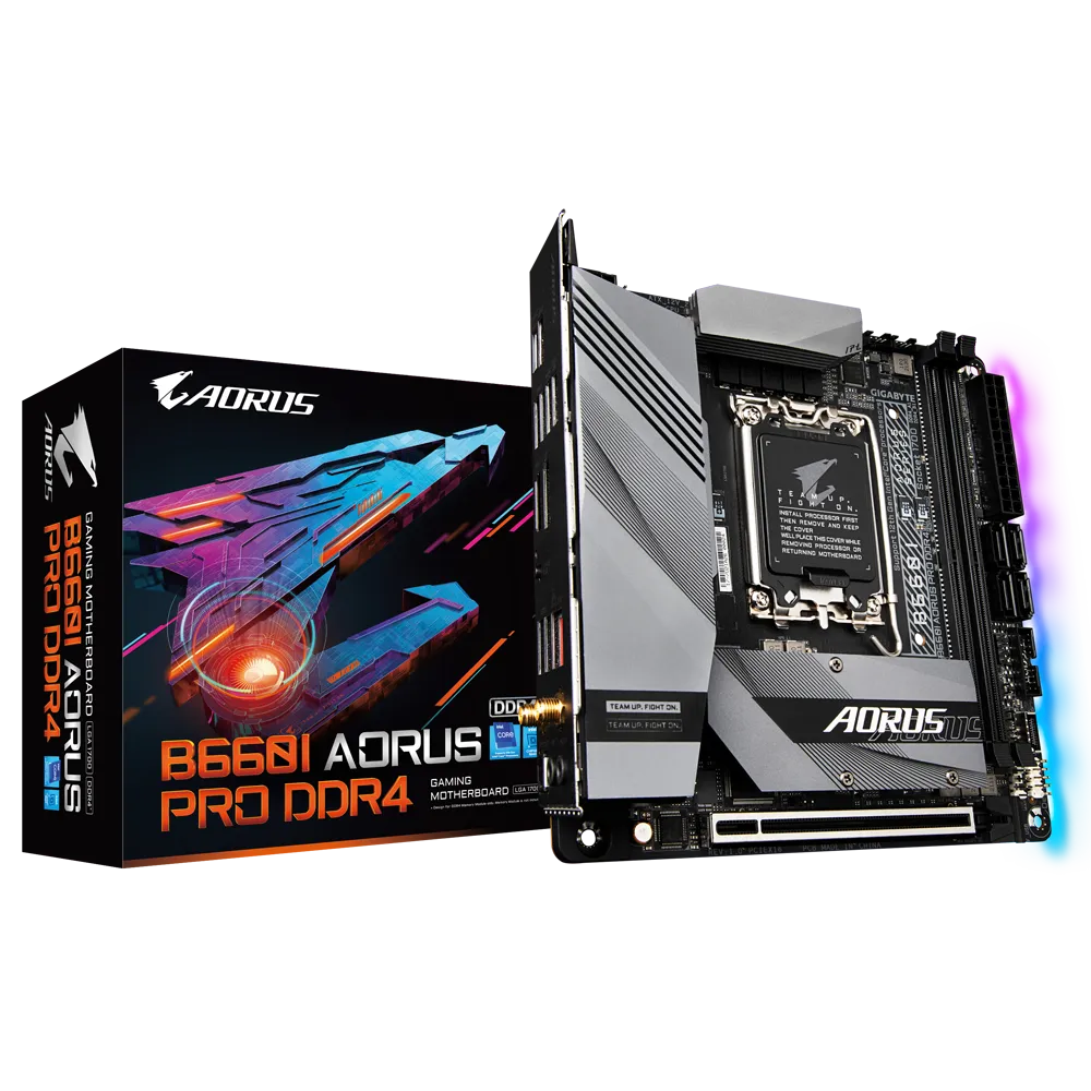 

Материнская плата GIGABYTE B660I AORUS PRO DDR4, Socket1700, Intel B660, 2xDDR4, PCI-Ex16, 4SATA3, 7.1-ch, 2.5GLAN, 7 USB 3.2, 2 USB Type-C, HDMI, DP, mini-ITX, Retail, B660I AORUS PRO DDR4