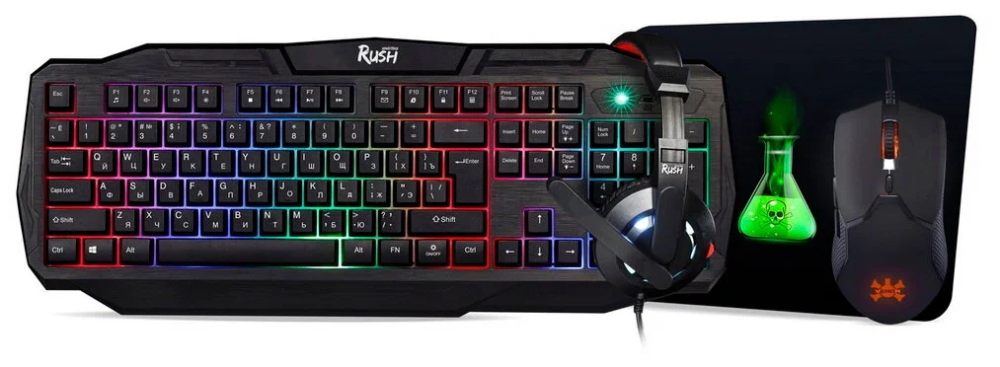 

Клавиатура + мышь SmartBuy RUSH Venom , USB, чёрный (SBC-775G-K), Черный, RUSH Venom