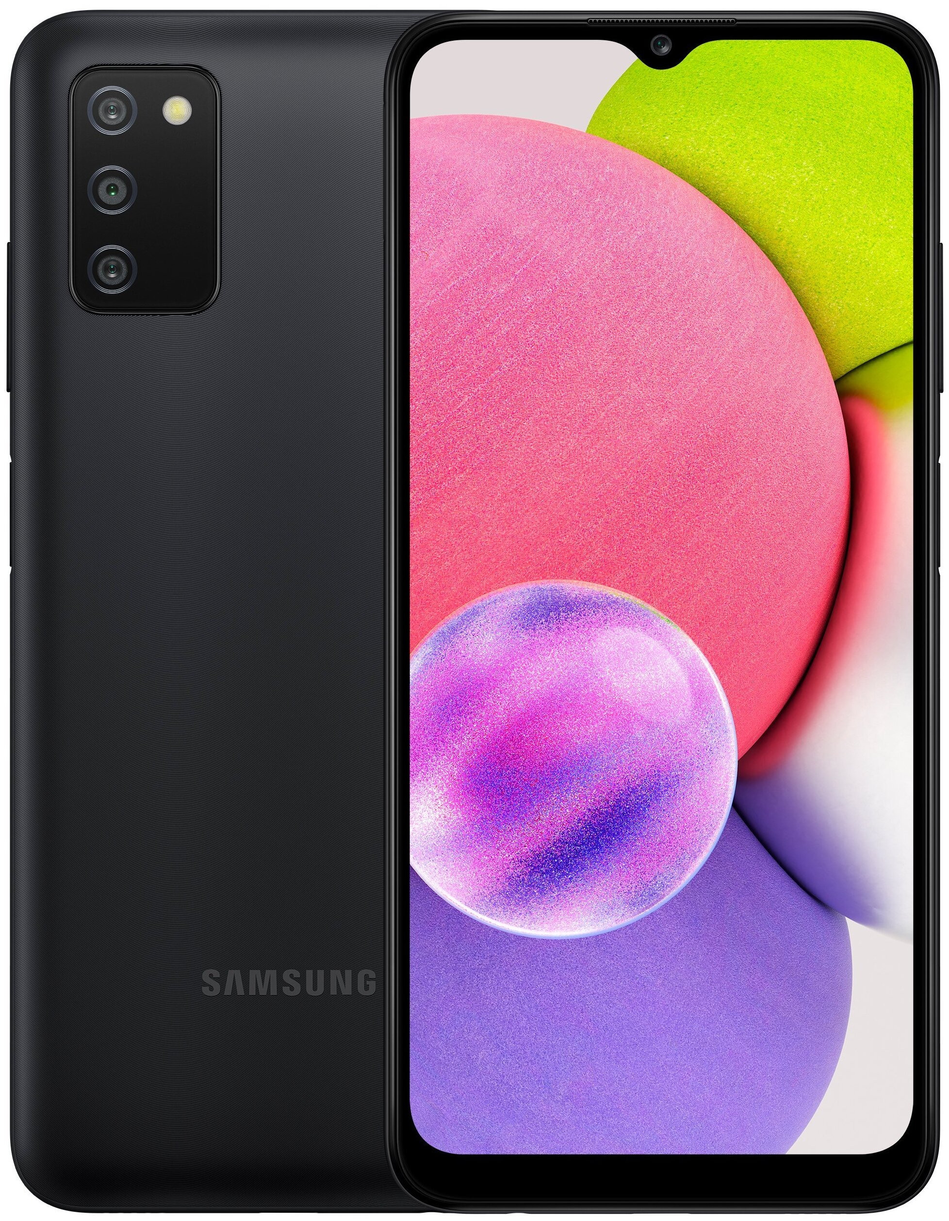 

Смартфон Samsung Galaxy A03s, 6.5" 720x1600 TN, MediaTek Helio P35, 3Gb RAM, 32Gb, 3G/4G, Wi-Fi, BT, 3xCam, 2-Sim, 5000 мА⋅ч, USB Type-C, Android 11, черный (SM-A037FZKDMEA), Белый;синий;черный, Galaxy A03s