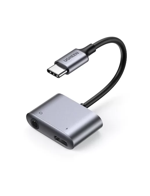 

Переходник (адаптер) USB Type-C(m)-USB Type-C(f)+Jack 3.5 мм(f), экранированный, металлик UGREEN CM231 (60164), CM231