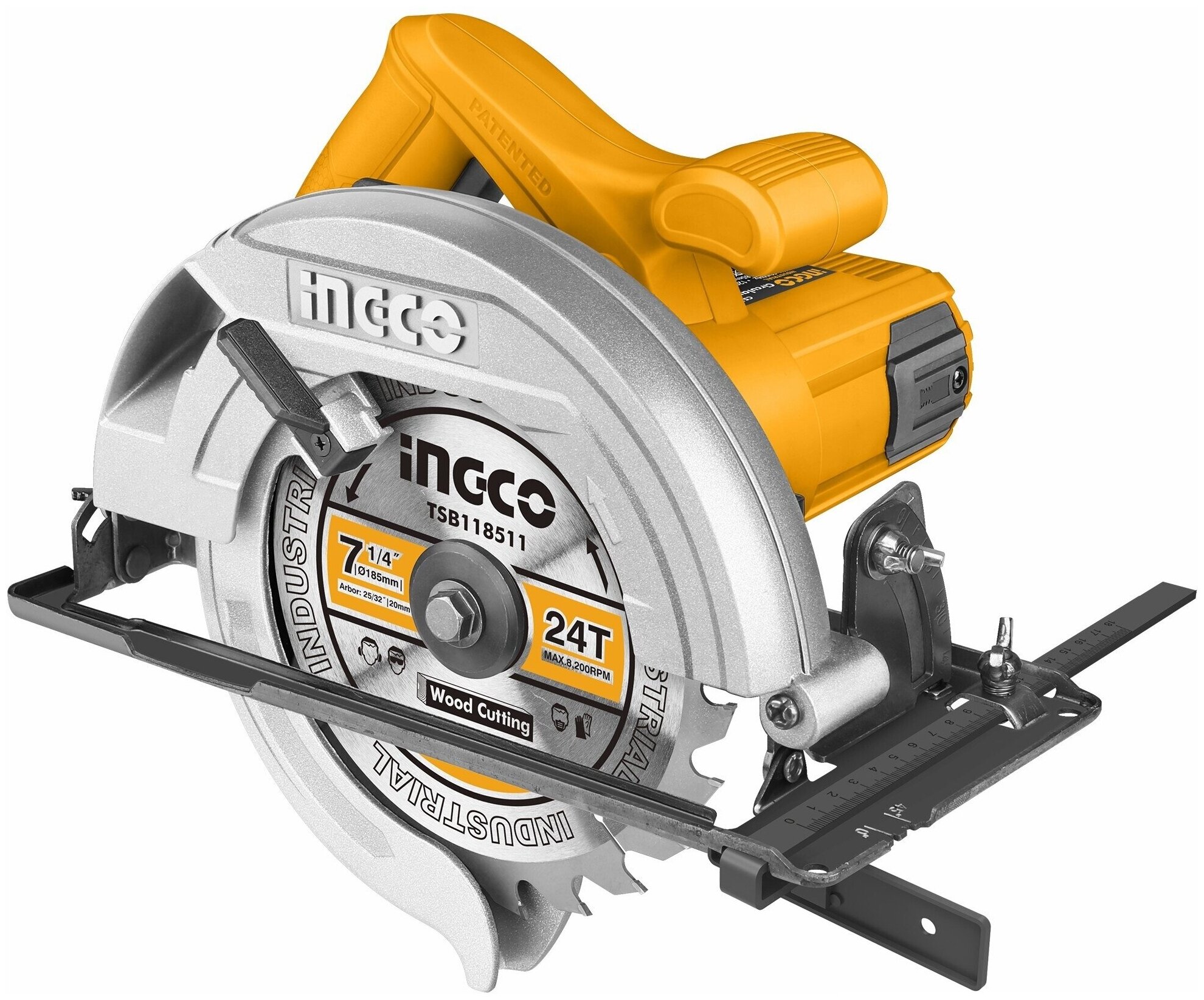 

Дисковая пила Ingco CS18538, 1.4 кВт, 4800 об/мин, диаметр диска 18.5 см, CS18538