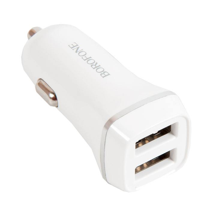 

Автомобильное зарядное устройство Borofone BZ2, 2xUSB, 2.4А, кабель microUSB, белый (6957531081920), BZ2