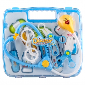 

Игровой набор Jiacheng "Домашняя аптечка" , Фонендоскоп Игрушечные витаминки Молоточек Отоскоп Ложечка Пульсометр Градусник Ножницы Щипцы Очки Батарейки, звук, свет, разноцветный (660-52), "Домашняя аптечка"