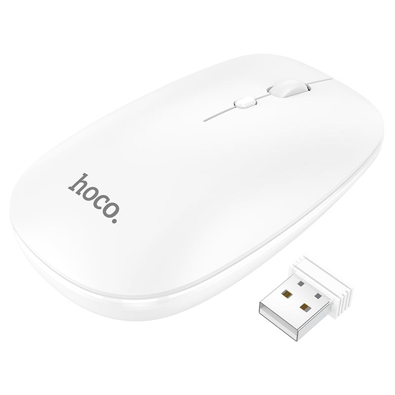 Мышь беспроводная HOCO GM15 ART, 1600dpi, оптическая светодиодная, Bluetooth/Радиоканал, белый (6931474760586)
