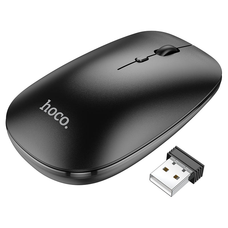

Мышь беспроводная HOCO GM15 ART, 1600dpi, оптическая светодиодная, Bluetooth/Радиоканал, черный (6931474760579), GM15 ART