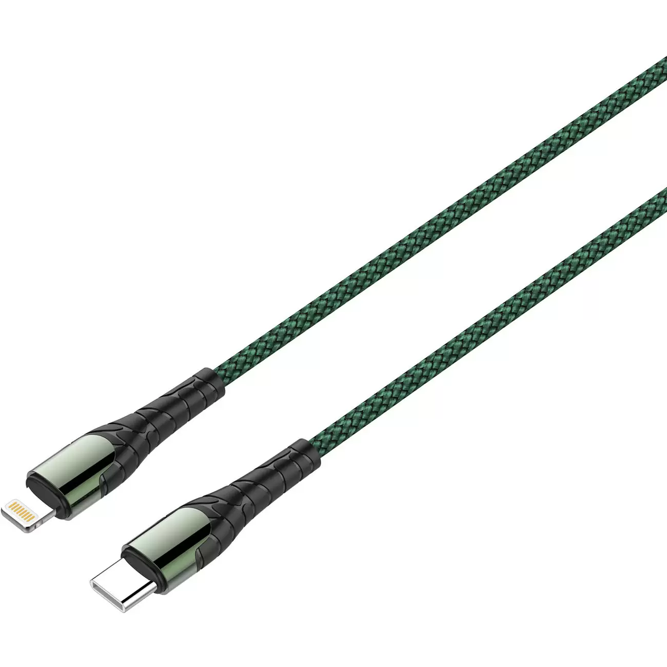 

Кабель Lightning 8-pin(m)-USB 2.0 Type-C(m), экранированный, 2м, зеленый LDNIO LC112 (LD_B4529), LC112