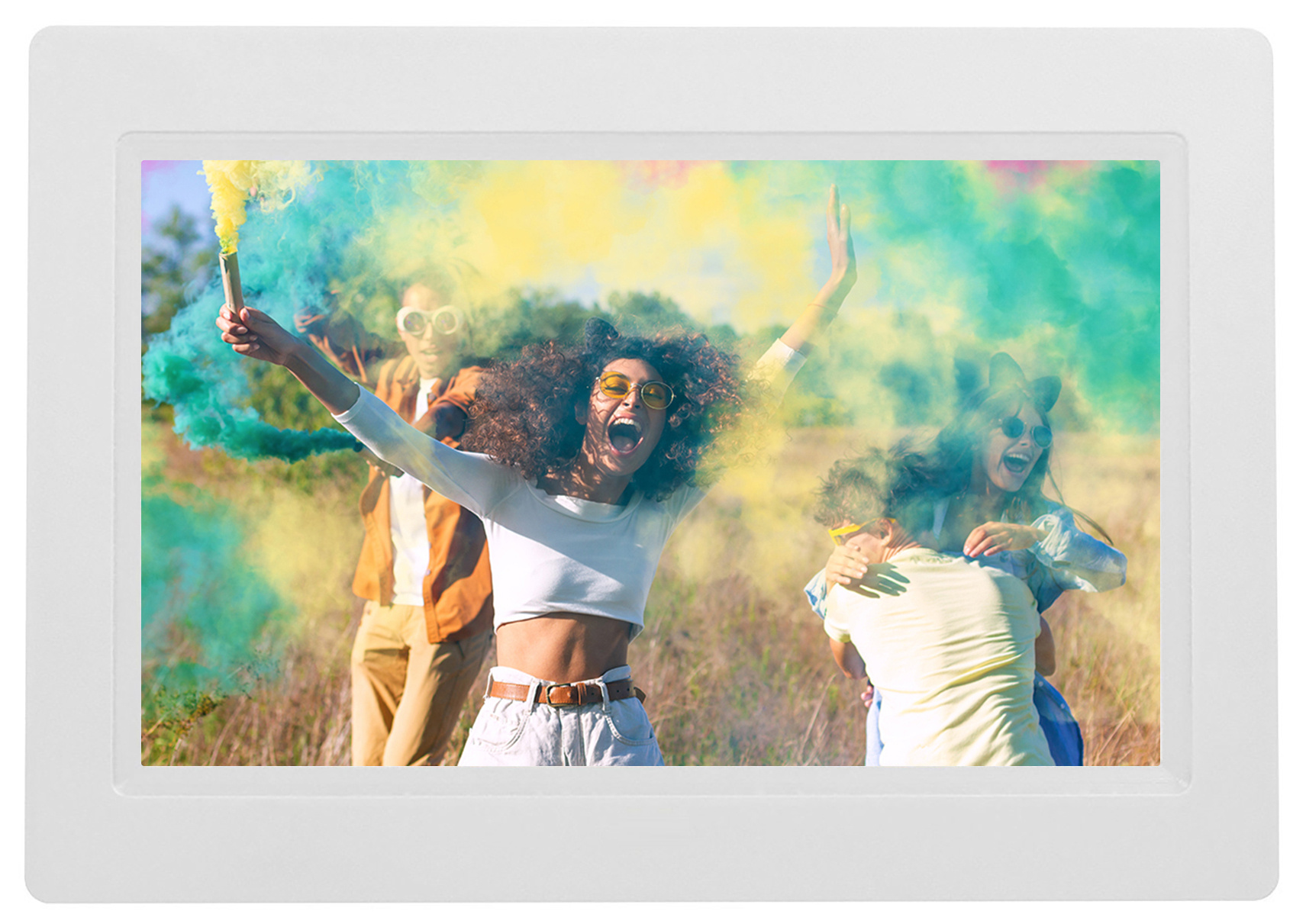 |DIGMA| Фоторамка Digma 9" PF-932 IPS 1024x600 белый пластик ПДУ Видео (PF932W) [1548043] {PF932W}