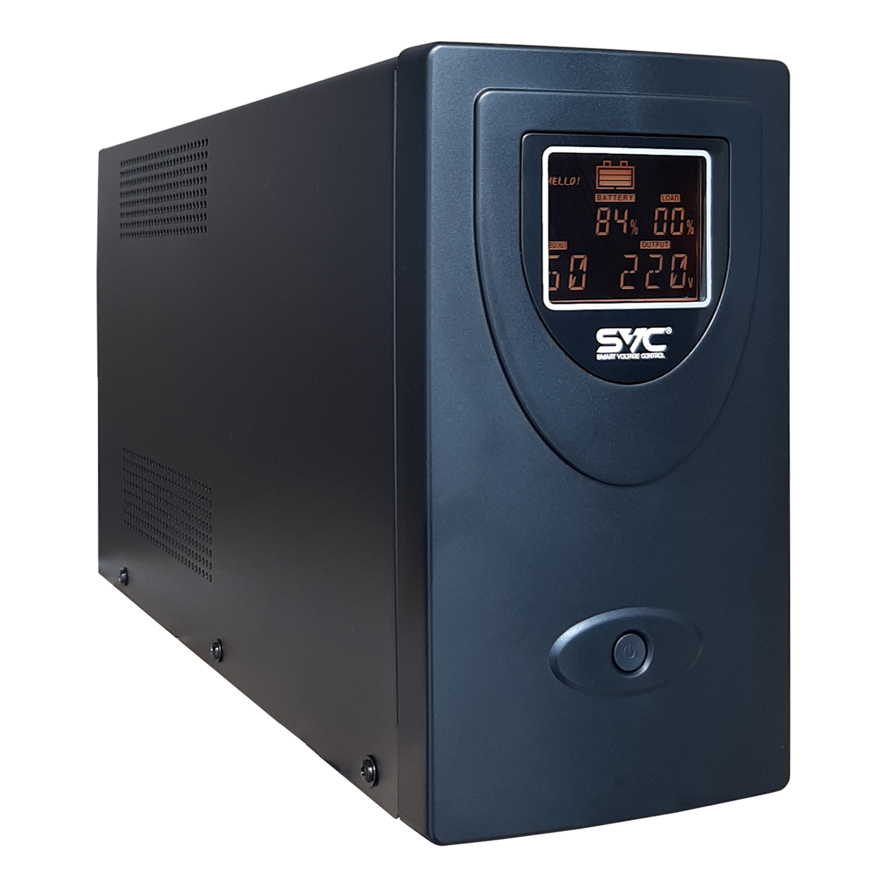 ИБП SVC V-2000-R-LCD, 2000VA, 1200W, EURO, розеток - 2, USB, черный (V-2000-R-LCD)