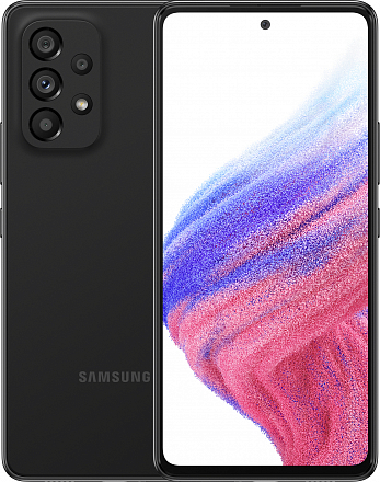 

Смартфон Samsung Galaxy A53 5G, 6.5" 2400x1080 Super AMOLED, Samsung Exynos 1280, 6Gb RAM, 128Gb, 3G/4G/5G, NFC, Wi-Fi, BT, 4xCam, 2-Sim, 5000mAh, USB Type-C, Android 12, черный (SM-A536EZKDCAU), Galaxy A53 5G