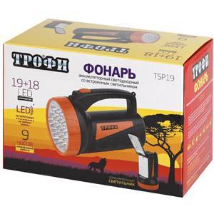 

кемпинговый фонарь-прожектор ТРОФИ TSP19 0 1.5Вт защита от удара (TSP19), Желтый / черный, TSP19