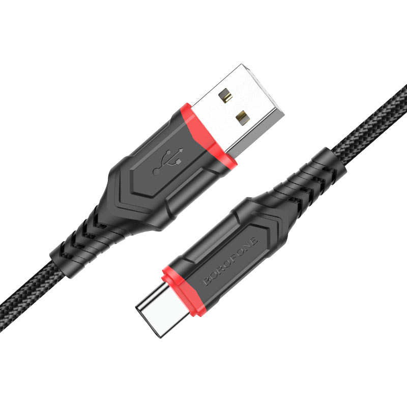 

Кабель USB Type-C-USB, 3A быстрая зарядка, 1м, черный Borofone BX67 (6974443383409), BX67