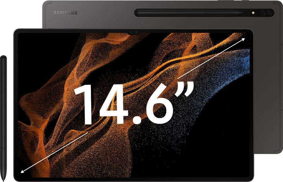 

Планшет Samsung Galaxy Tab S8 Ultra SM-X906BZAEMEC 14.6" 2960х1848 Super AMOLED, Snapdragon 898, 11.9Gb RAM, 256Gb, 3G/4G LTE/5G, WiFi, BT, 11200mAh, Android 12, графит (SM-X906BZAEMEC), SM-X906BZAEMEC