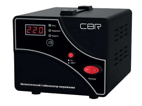 

Стабилизатор напряжения CBR CVR 0207, 2000 VA, 1.2 кВт, EURO, черный (CVR 0207), CVR 0207