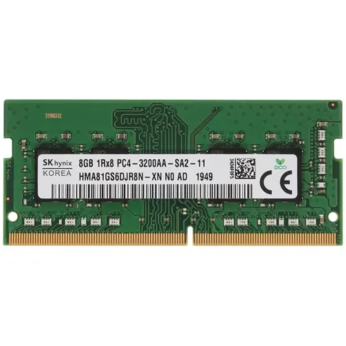 Память DDR4 SODIMM 8Gb, 3200MHz Hynix (HMA81GS6DJR8N-XN)