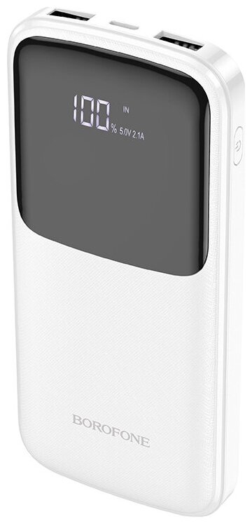 

Портативный аккумулятор (Powerbank) Borofone BJ17, 10000mAh, 2xUSB, 2.1A, Type-C, белый (901375), BJ17