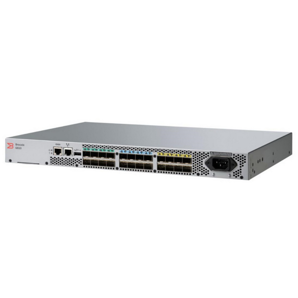 

Коммутатор Brocade G610, управляемый, кол-во портов: 8, SFP+ 8x32, установка в стойку (BR-G610-8-32G), G610