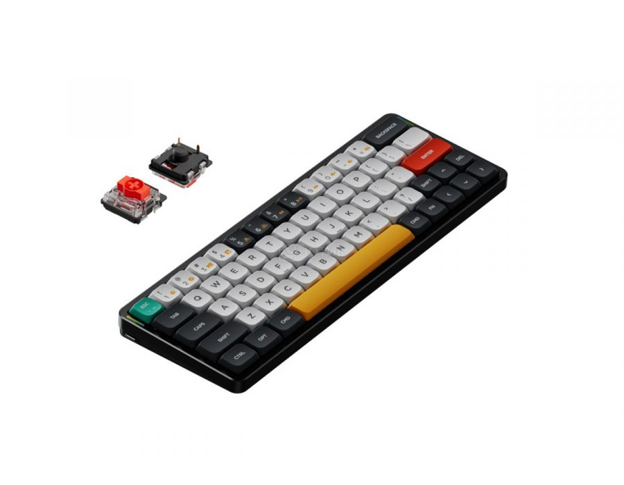 

Клавиатура беспроводная Nuphy AIR60, механическая, Low Profile Gateron - Red Switch, подсветка, Bluetooth/Радиоканал, черный/белый (AIR60-SG1-F), AIR60