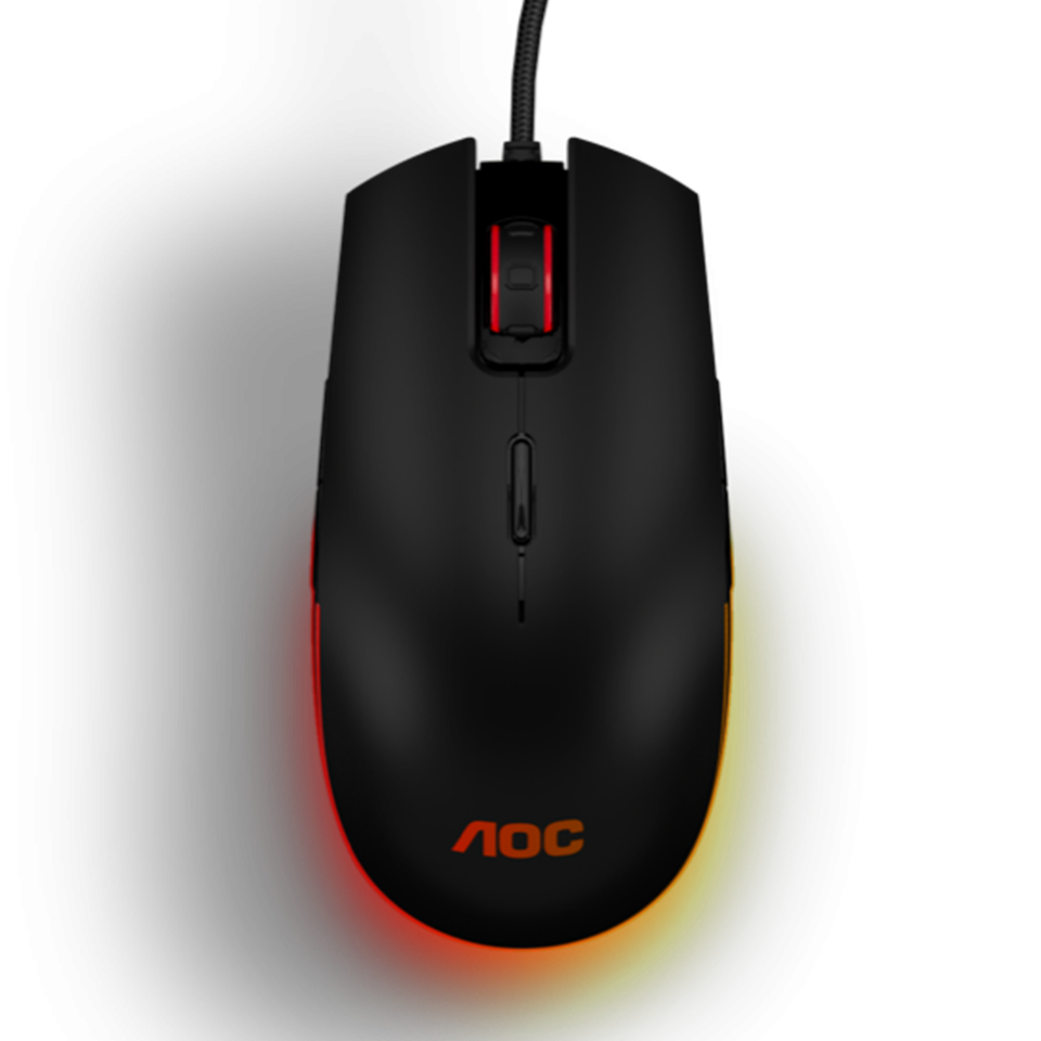 

Мышь проводная AOC GM500, 2400dpi, оптическая светодиодная, USB, черный (GM500DRBE), GM500