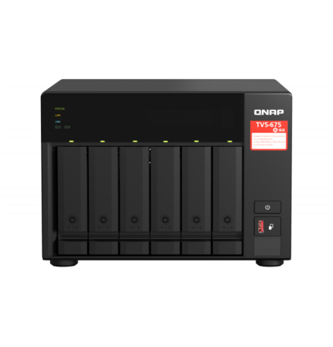

Сетевой накопитель (NAS) QNAP TVS-675-8G, слоты 6x2.5"/3.5" SATA3, 2xM.2-PCI-E/SATA, 2x2.5Гбит/c, HDMI, 2xUSB 3.X, ZhaoXin KX-U6580/8x2.5GHz, DDR4 8Gb, 250W, (TVS-675-8G), TVS-675-8G