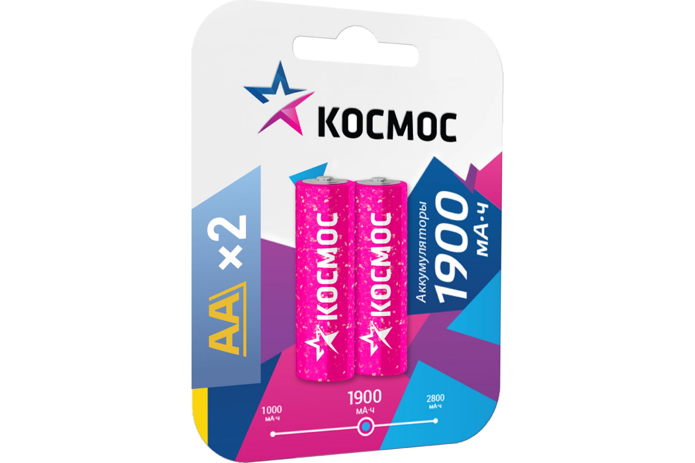 

Аккумулятор КОСМОС, AA (LR06/15А), 1.2V 1.9 А·ч, 2 шт. (KOCR6NIMH(1900MAH))
