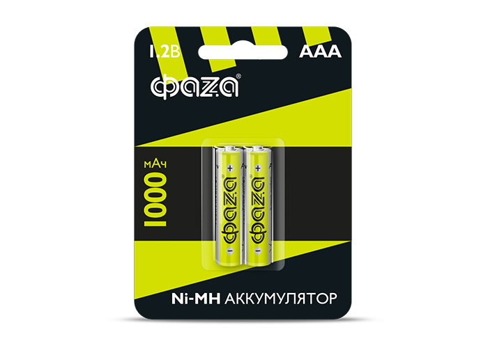 

Аккумулятор ФАZА HR03-1000-B2, AAA, 1.2V 1000mAh, 2шт. (5002913), HR03-1000-B2