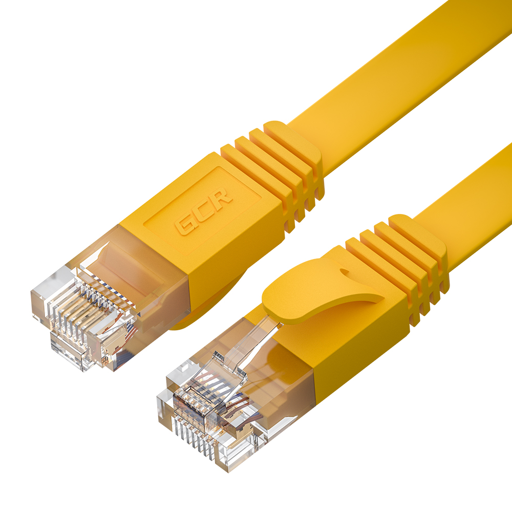 

Патч-корд UTP кат.6, 3м, RJ45-RJ45, желтый, CU, плоский, GCR GCR-LNC65 (GCR-52829), GCR-LNC65