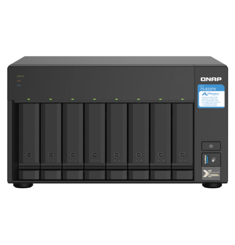 

Сетевой накопитель (NAS) QNAP TS-832PX-4G, слоты 8x2.5"/3.5" SATA3, 2x2.5Гбит/c, 3xUSB 3.X, Cortex-A57 Annapurna Labs Alpine AL-324/4x1.7GHz, DDR4 4Gb, 250W, (TS-832PX-4G), TS-832PX-4G