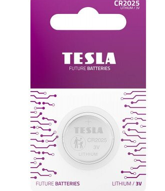 Батарейка TESLA, CR2025, 3V, 1 шт