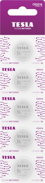 Батарея TESLA CR2016, 3V, 5шт. (8594183397368)