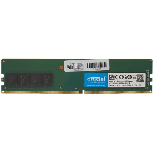 

Память DDR4 DIMM 16Gb, 3200MHz, CL19, 1.2V, Crucial (CT16G4DFS832A), CT16G4DFS832A