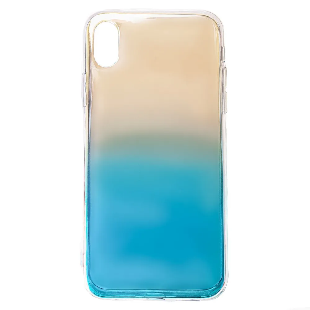 Чехол-накладка EVA для смартфона Apple iPhone X/XS, TPU, прозрачный/голубой (7136/X-TRBL)