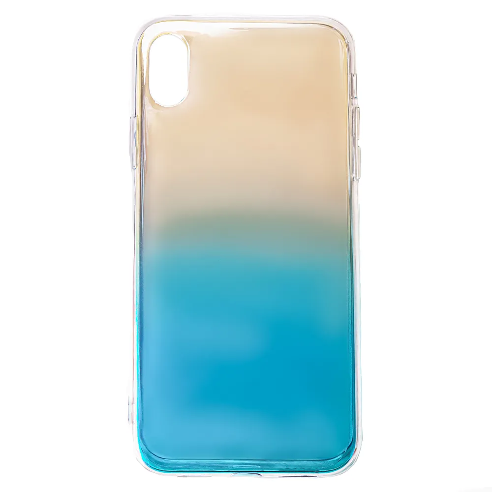 Чехол-накладка EVA для смартфона Apple iPhone XR, TPU, прозрачный/голубой (7136/XR-TRBL)