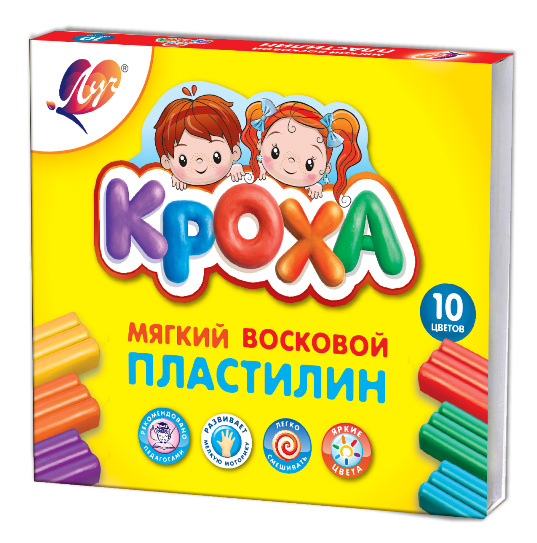 

Пластилин ЛУЧ Кроха, 10 цветов, 150 г (12С 875-08), Кроха