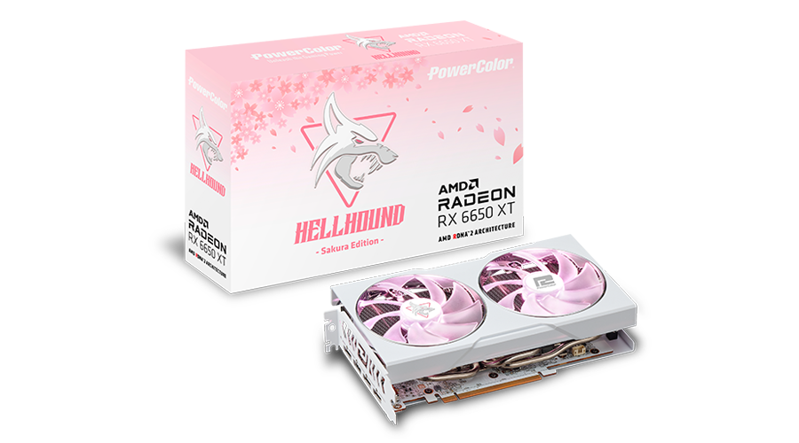 Видеокарта PowerColor AMD Radeon RX 6650 XT Hellhound Sakura ОС, 8Gb DDR6