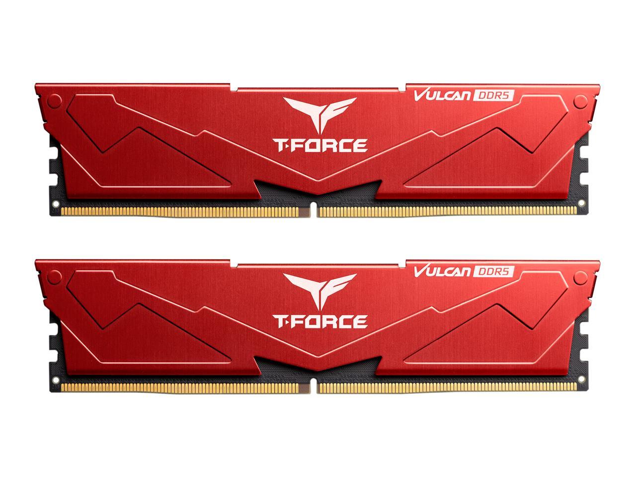 

Комплект памяти DDR5 DIMM 32Gb (2x16Gb), 5600MHz, CL32, 1.2 В, Team Group, T-Force Vulcan Red (FLRD532G5600HC32DC01), FLRD532G5600HC32DC01