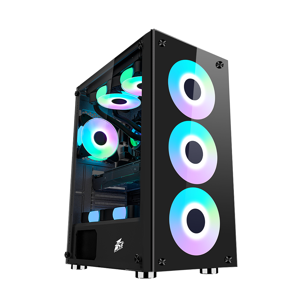 

Корпус 1STPLAYER FIRE DANCING V7, ATX, Midi-Tower, USB 3.0, черный, без БП (V7-4F1), FIRE DANCING V7