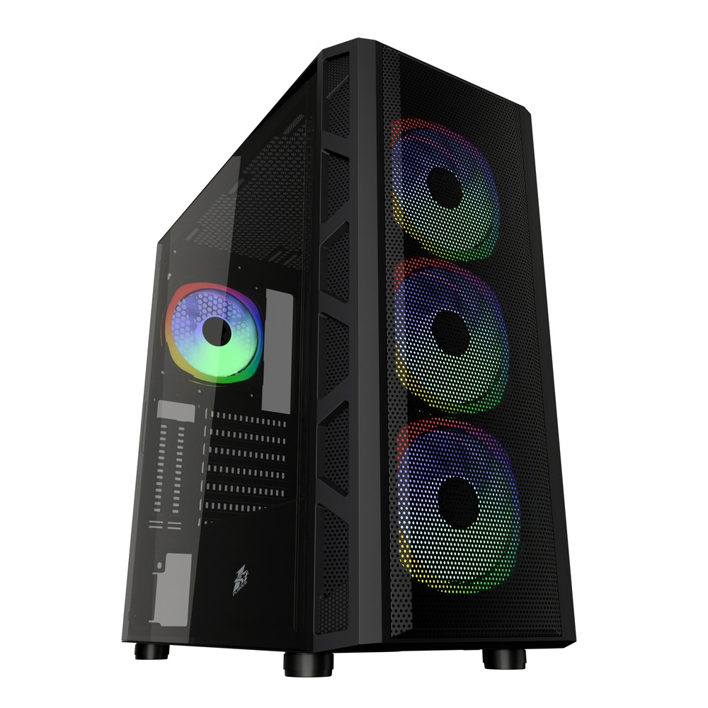 Корпус 1STPLAYER FIREBASE XP-E, Midi-Tower, без БП, черный