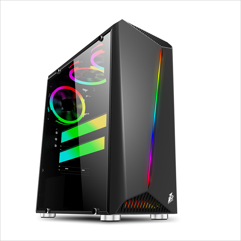 Корпус 1STPLAYER RAINBOW R3, ATX, Midi-Tower, USB 3.0, черный, Без БП (R3-3R1)