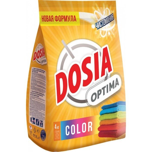 

Стиральный порошок Dosia Optima Color, белое и цветное белье, 4кг, универсальный (3116120), Optima Color