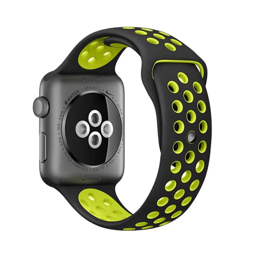 Ремешок EVA для Apple Watch 38-40 мм, черный/зеленый