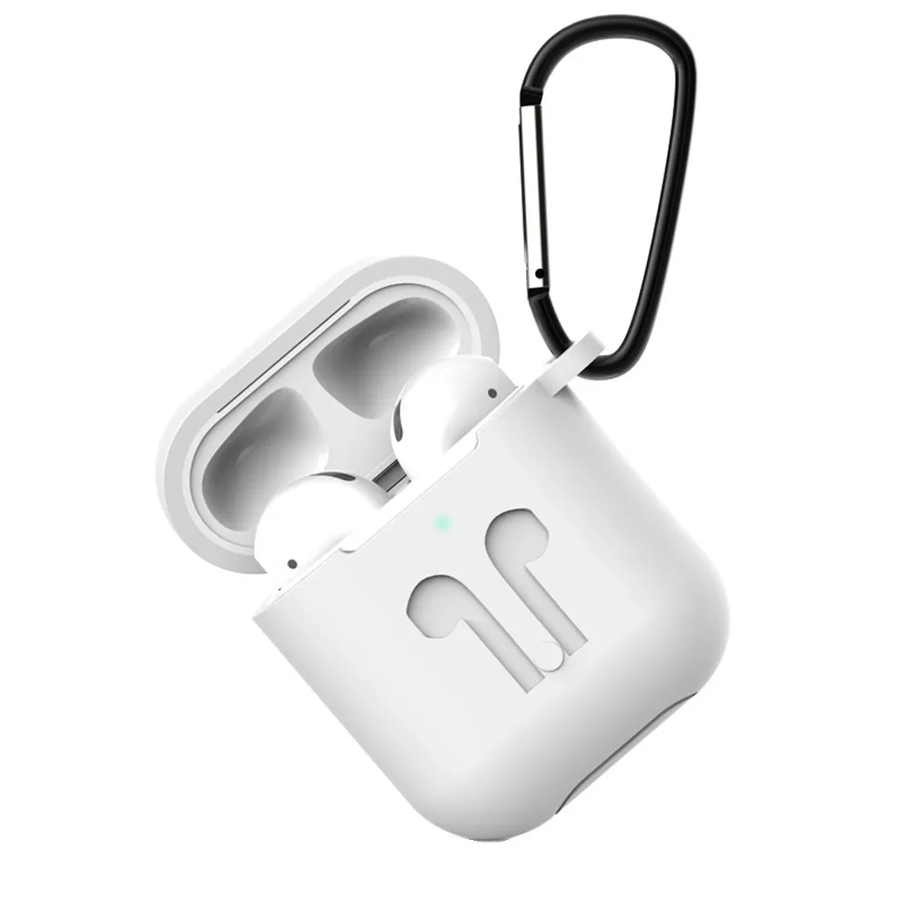 

Чехол EVA, с карабином для Apple AirPods/AirPods 2, белый (CBAP01W), -