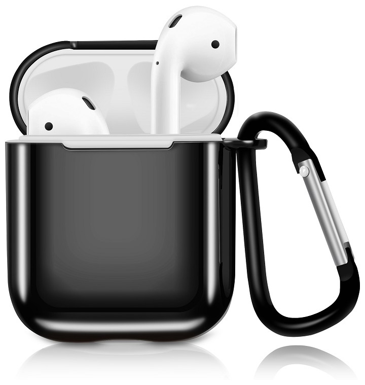 Чехол EVA, с карабином для Apple AirPods/AirPods 2, черный (CBAP07B)