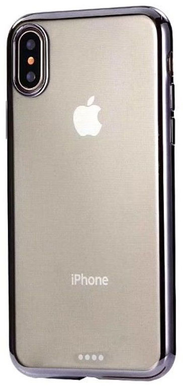Чехол-накладка EVA для смартфона Apple iPhone X, прозрачный/черный (IP8A010B-X)