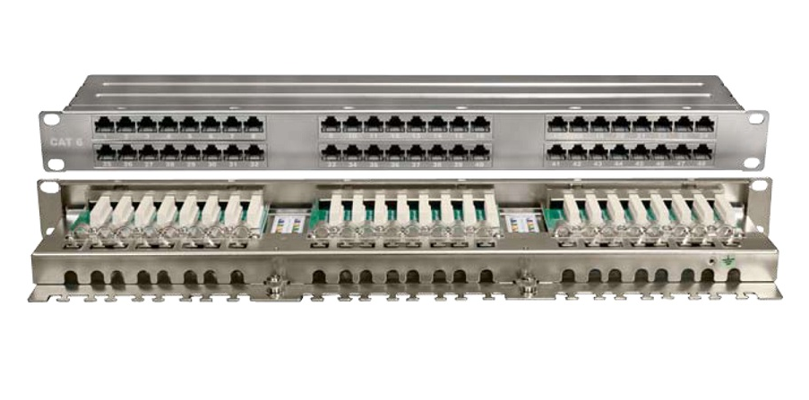 

Патч-панель в шкаф 19" 1U, порты: 48 x RJ-45, экранированная, Hyperline (PPHD-19-48-8P8C-C6-SH-110D)