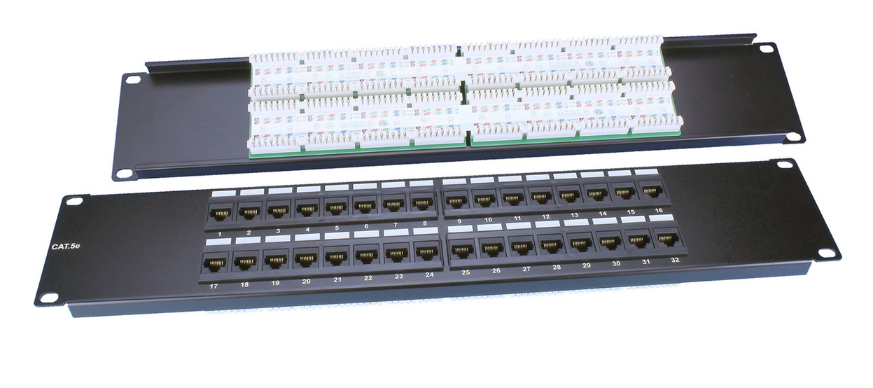 

Патч-панель в шкаф 19" 2U, порты: 32 x RJ-45 кат. 5e, черный, Патч-панель 19", 2U, 32 порта RJ-45, категория 5e, Dual IDC, ROHS, Hyperline (PP3-19-32-8P8C-C5E-110D), Патч-панель 19", 2U, 32 порта RJ-45, категория 5e, Dual IDC, ROHS