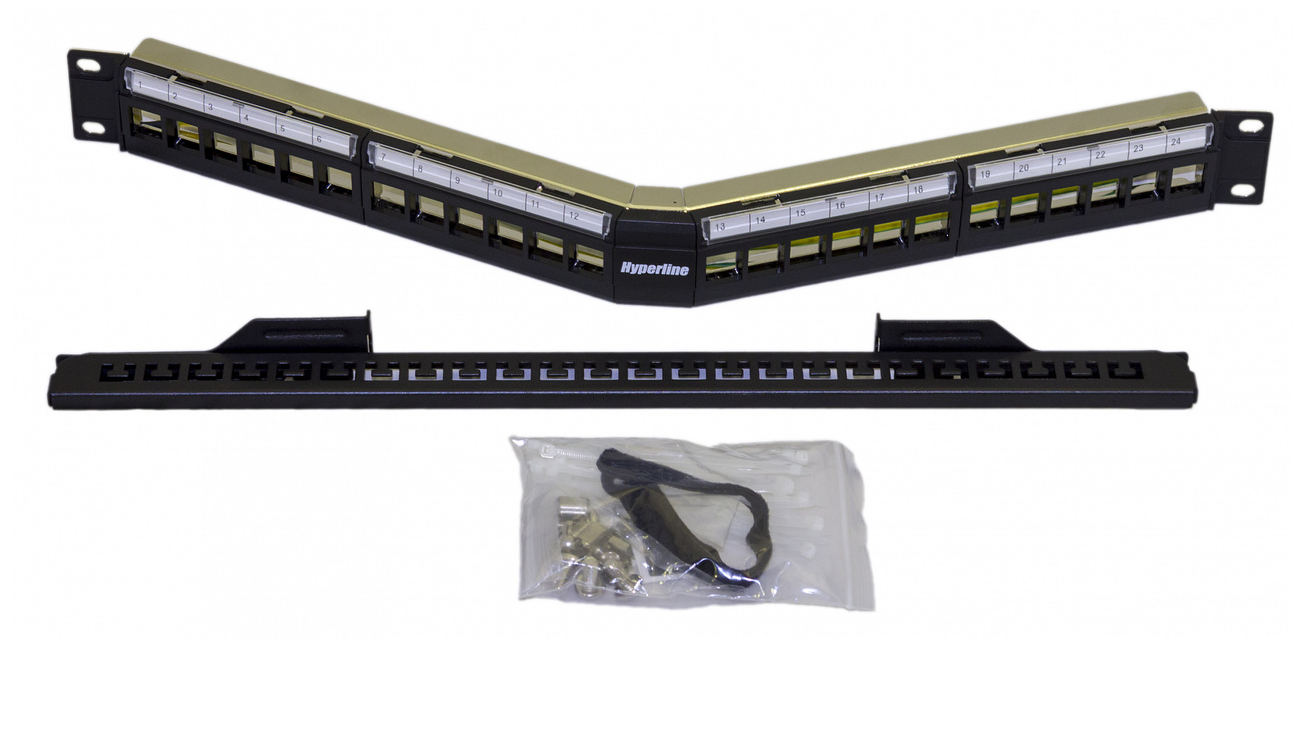 

Патч-панель в шкаф 19" 1U, порты: 24, экранированная, органайзер, Hyperline (PPBL4A-19-24-SH-RM)