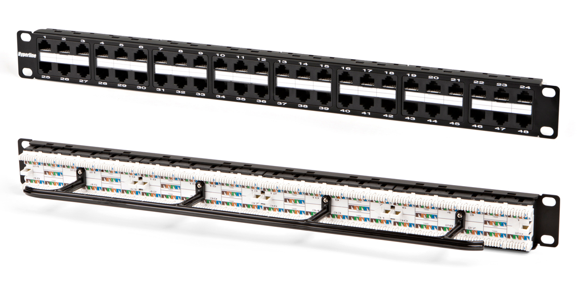 

Патч-панель в шкаф 19" 1U, порты: 48 x RJ-45, Патч-панель высокой плотности 19", 1U, 48 портов RJ-45, категория 6, Dual IDC, Hyperline (PPHD-19-48-8P8C-C6-110D), Патч-панель высокой плотности 19", 1U, 48 портов RJ-45, категория 6, Dual IDC