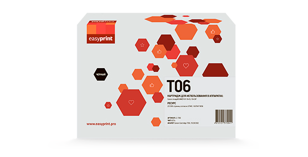 

Картридж лазерный EasyPrint LC-T06 (T06/3526C002), черный, 20500 страниц, совместимый для Canon imageRUNNER iR 1643i/1643iF