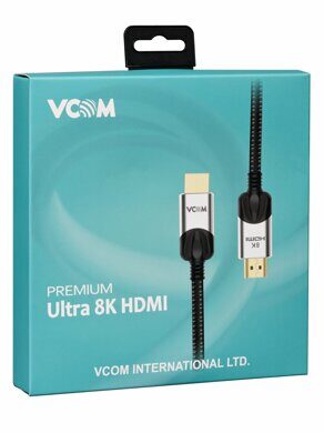 Кабель HDMI(19F)-HDMI(19F) v2.1 4K, 8K, 3м, черный VCOM (CG865 -3M) CG865-3M - фото 1