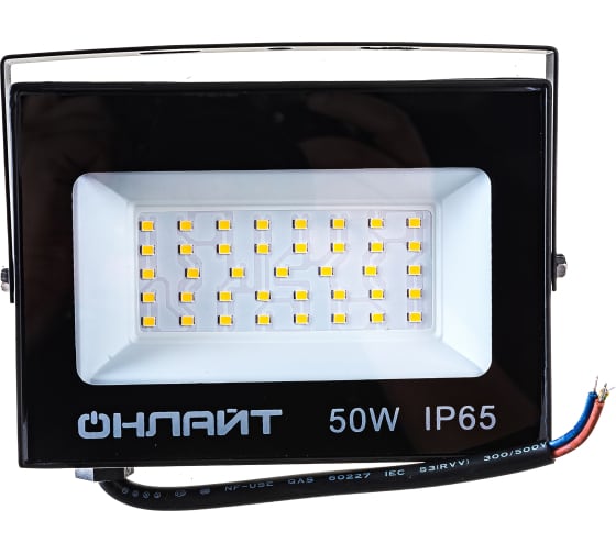Прожектор светодиодный ОНЛАЙТ OFL-50-4K-BL-IP65-LED, 50Вт, 4000лм, 4000K, IP65, черный (71659)